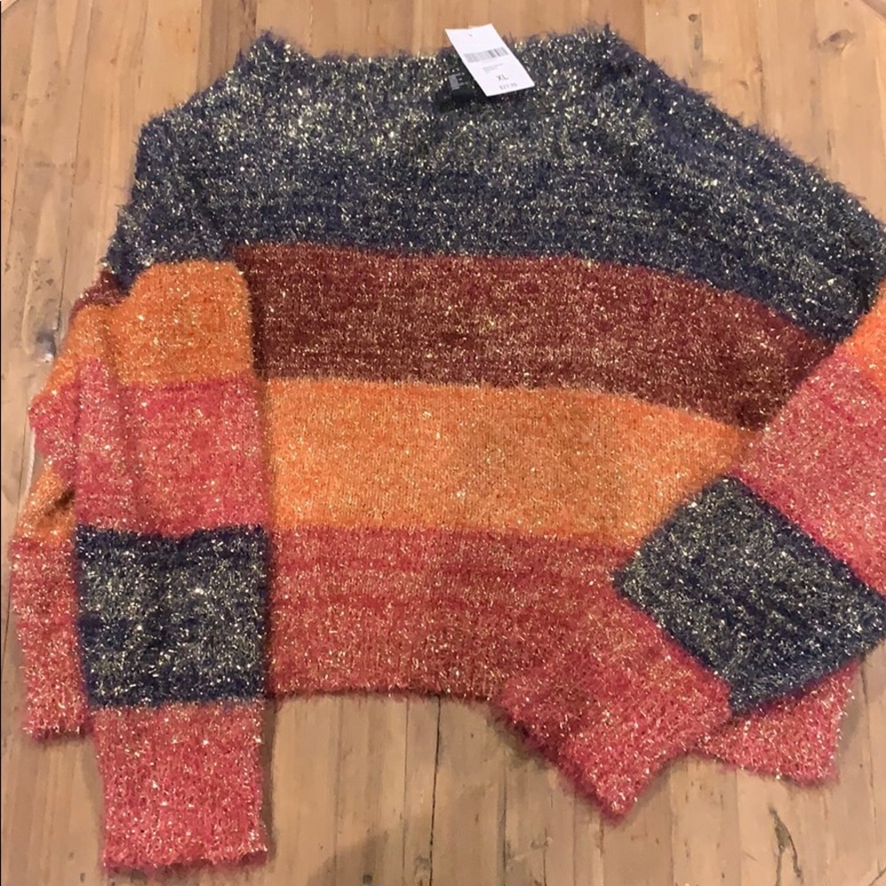 sparkly striped sweater